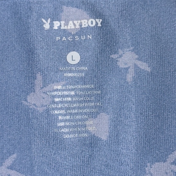 PLAYBOY Blue and White Graphic Tee - Picture 4 of 4